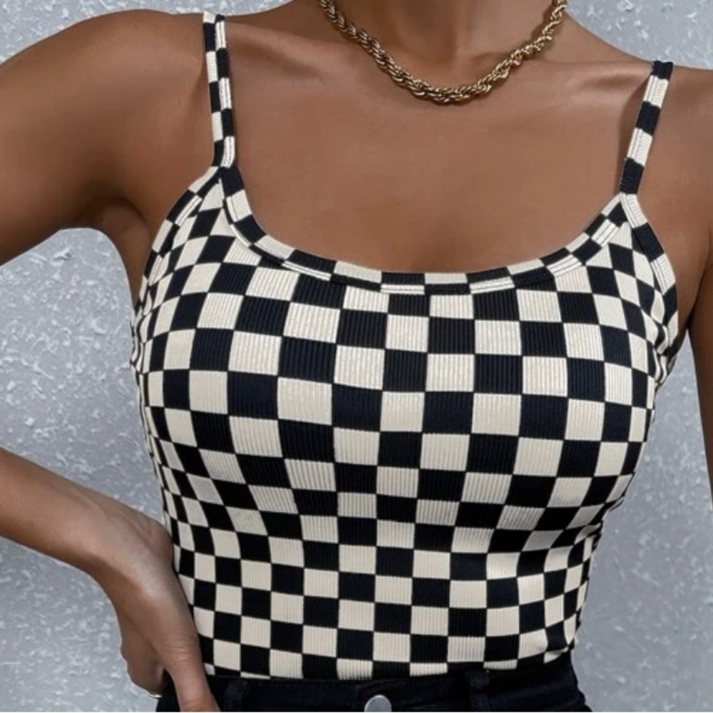 SHEIN Checked Crop Cami L (8/10)